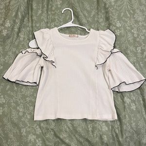 ems excite shoulder slit blouse